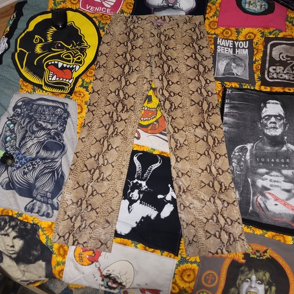 DOUBLE STANDARD CLOTHING Archive Genuine Pig Leather Snake Skin Pants Lined - Picture 11 of 12